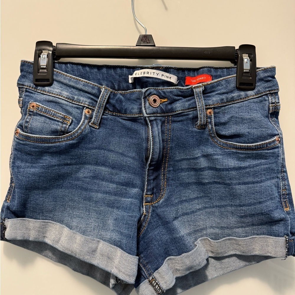 Celebrity Pink Women's Dark Blue Jean Shorts